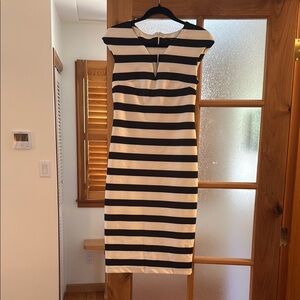 Goldbury Black and White Striped Dress